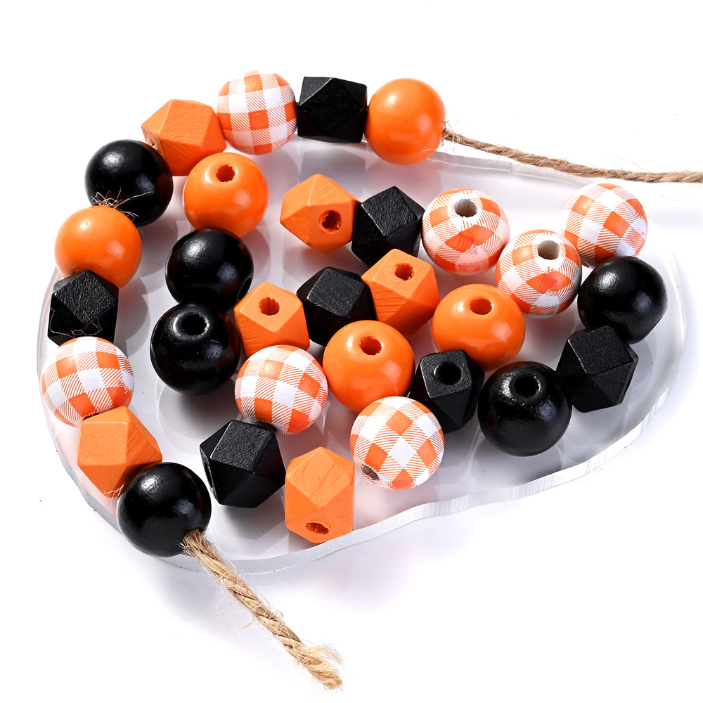 100pcs Mixed Wooden Beads + Jute Rope Set