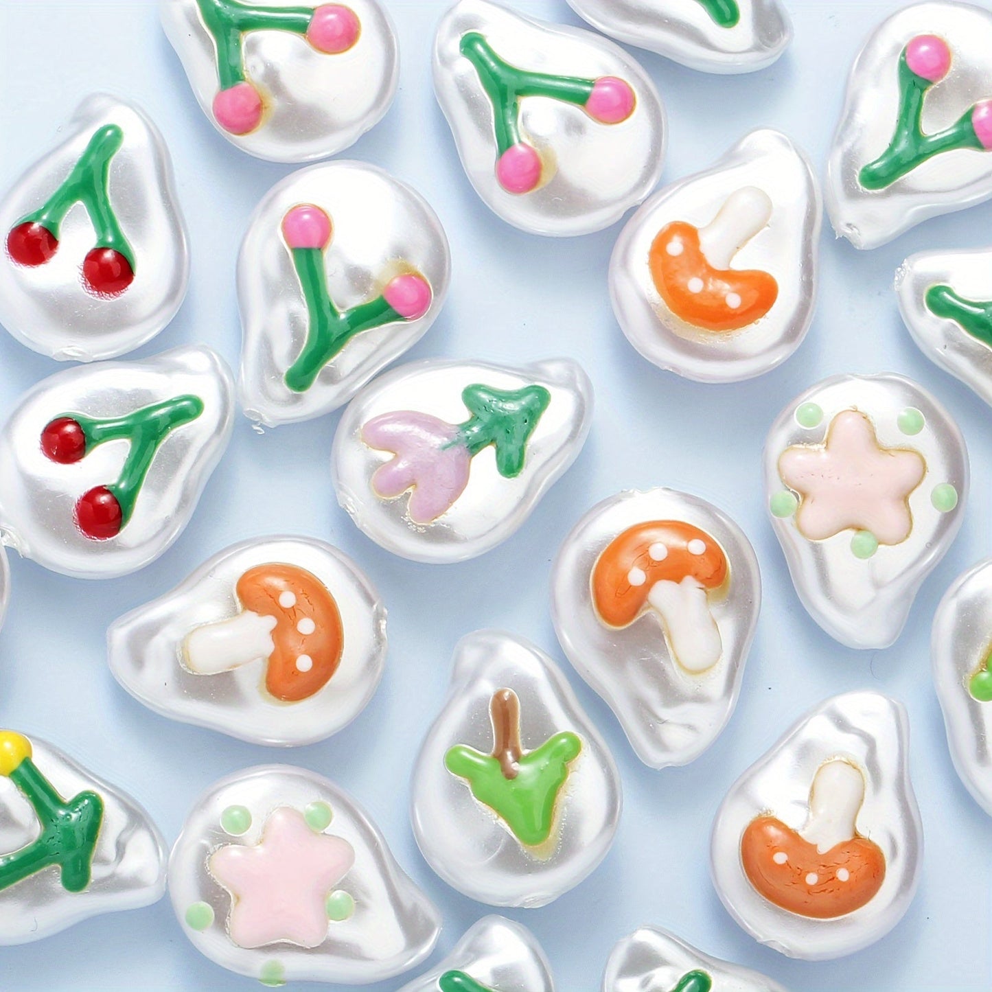 10PCS Water Drop Double-Sided Imitation Pearl Bead Set