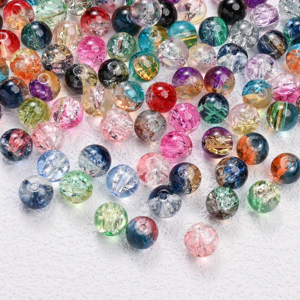 100PCS 8mm Gradient Glazed Flower Bead Set