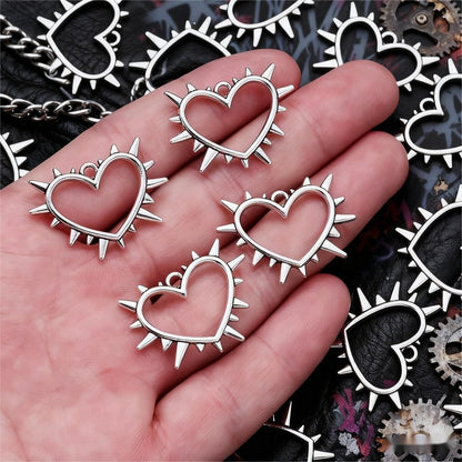 20PCS Gothic Thorn Heart Connector Charm Set