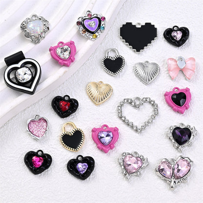 Heart Rhinestone Pendant Set