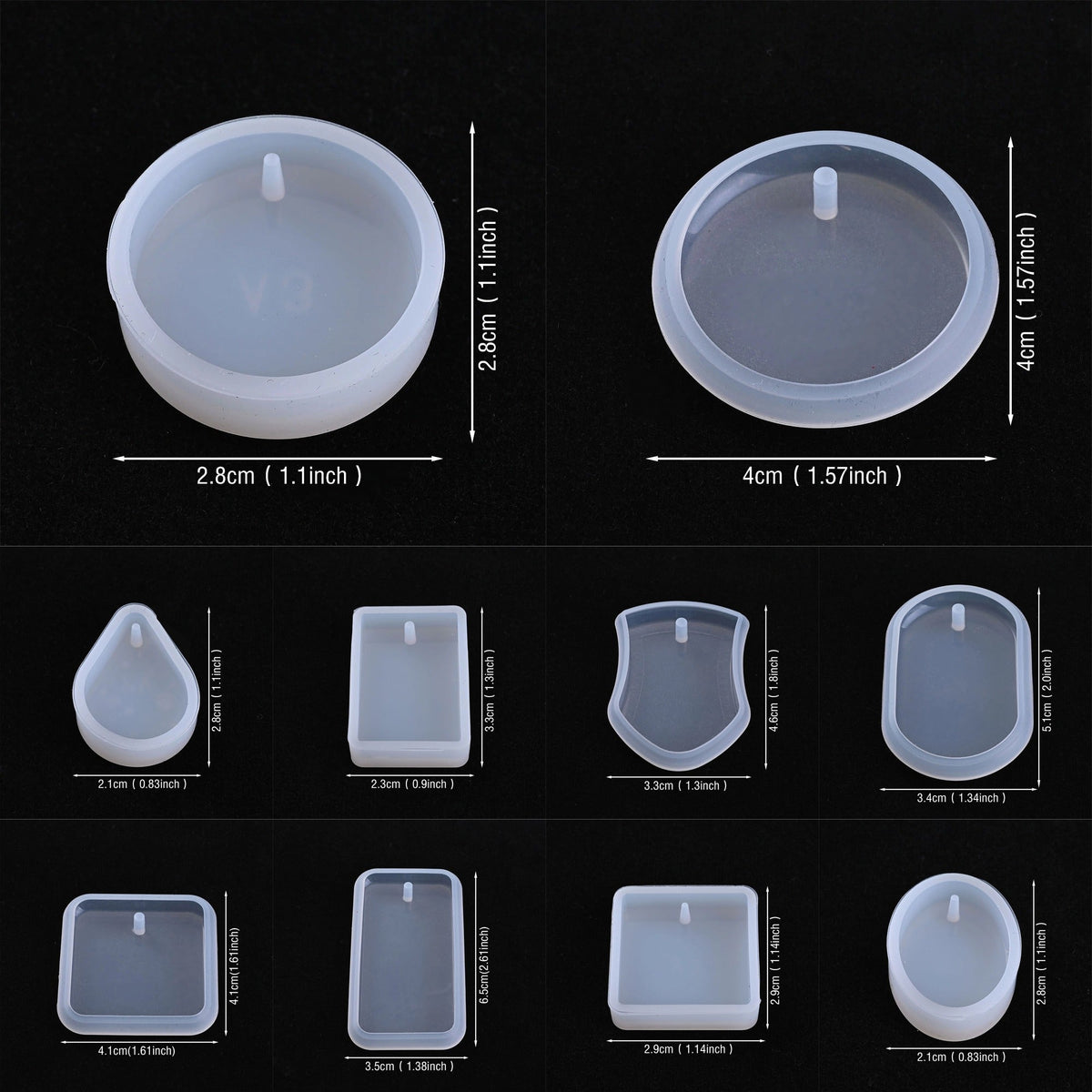 Transparent Silicone Pendant and Keychain Molds