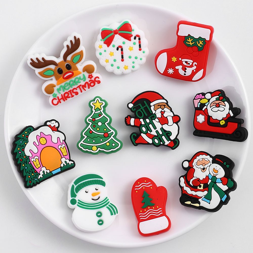 Snowman Santa Silicone Beads