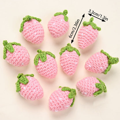 3-Piece Random Knitted Strawberry Charms