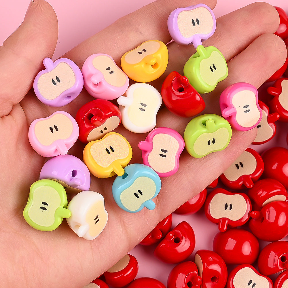 Christmas Red Apple Acrylic Beads