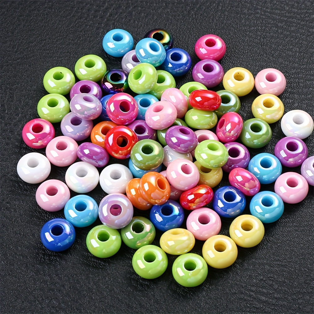 20PCS 8×14mm Colorful Flat Round Acrylic Spacer Beads