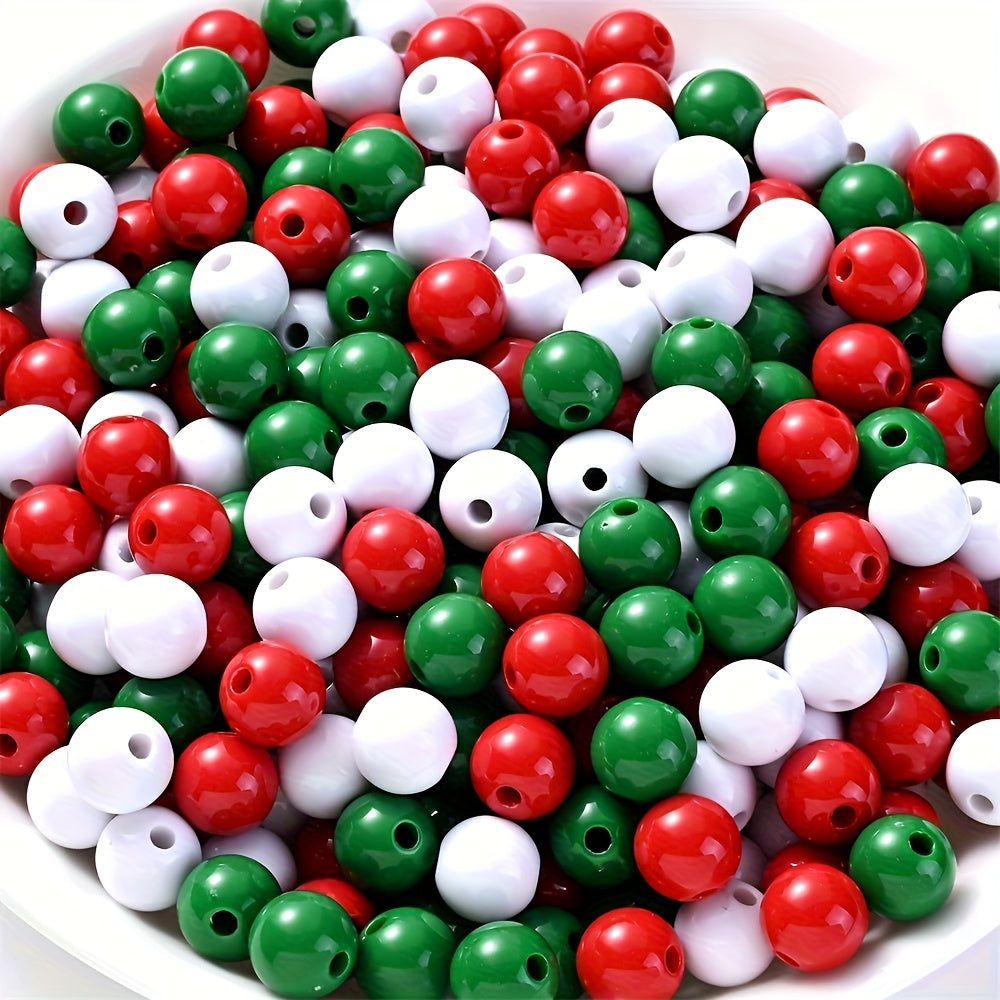 Christmas Round Acrylic Beads