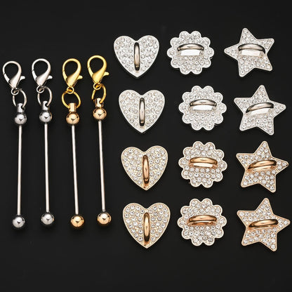 Star Heart Self-Adhesive Keychain Set