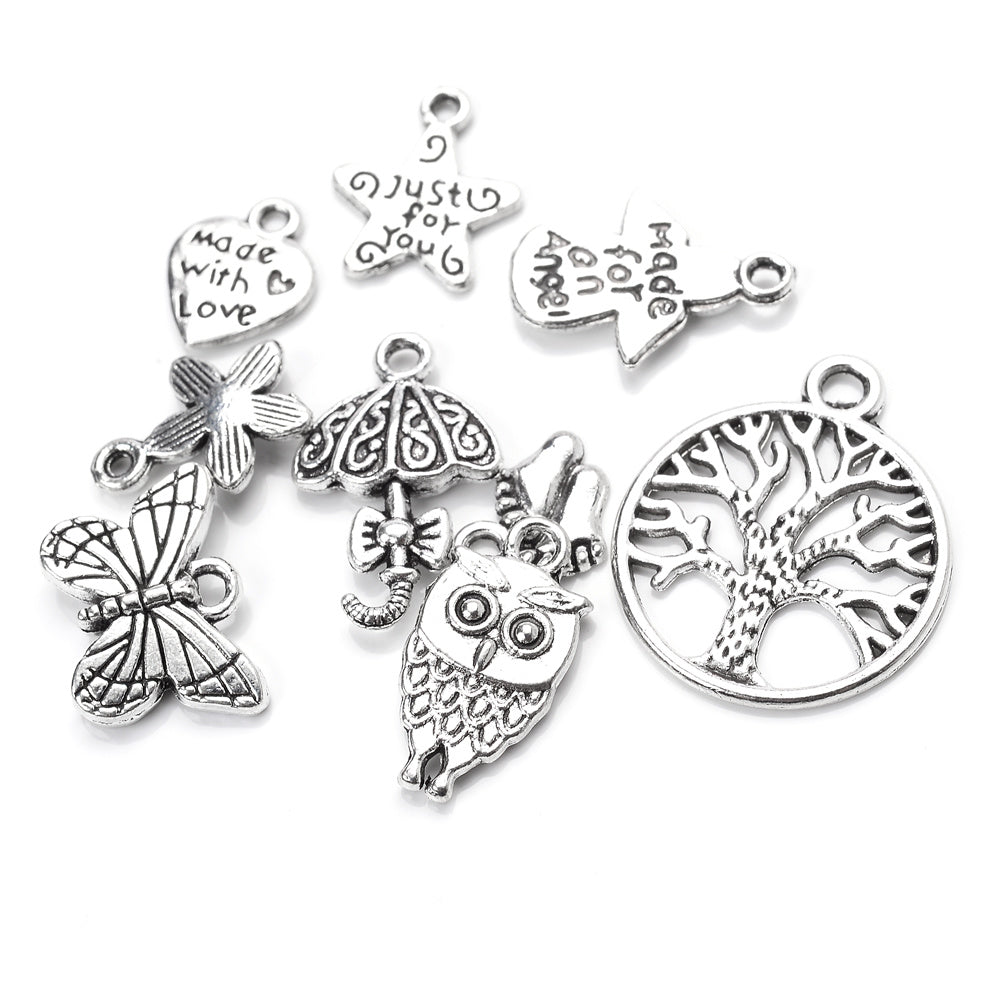 150 g Mixed Silver Charms Set