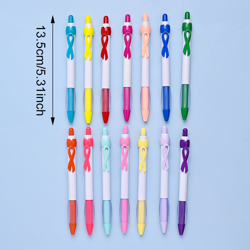 10PCS Pink Ribbon Awareness Ballpoint Pen Set