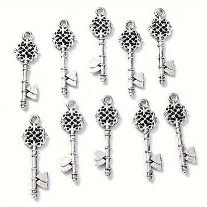 20PCS Retro Mixed Cross, Flower, Heart & Owl Metal Pendant Set
