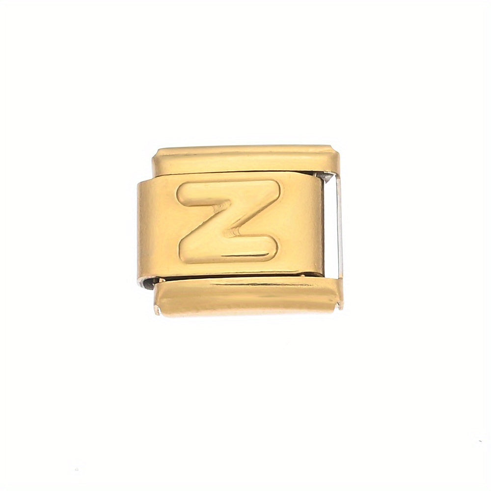 Golden Alphabet Alloy Bracelet Module