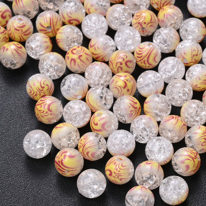 10mm Acrylic Gradient Cracked Beads - DIY Jewelry Making Kit for Bracelets