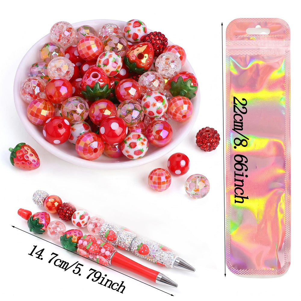 Strawberry Beadable Pen Set