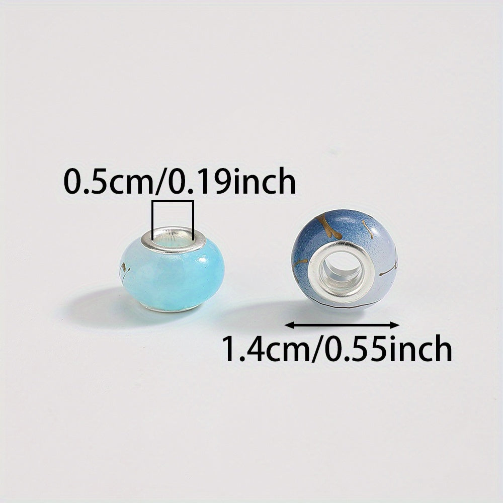 Multicolor Flat Round Acrylic Large Hole Spacer Beads