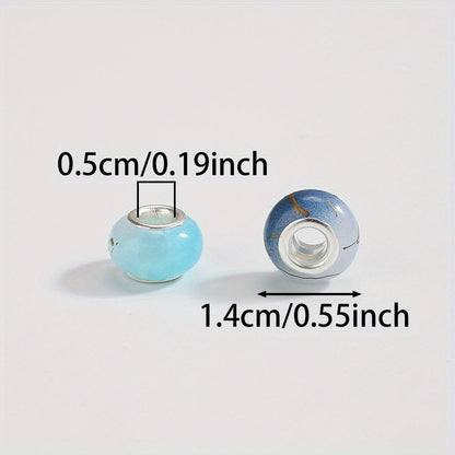 Multicolor Flat Round Acrylic Large Hole Spacer Beads