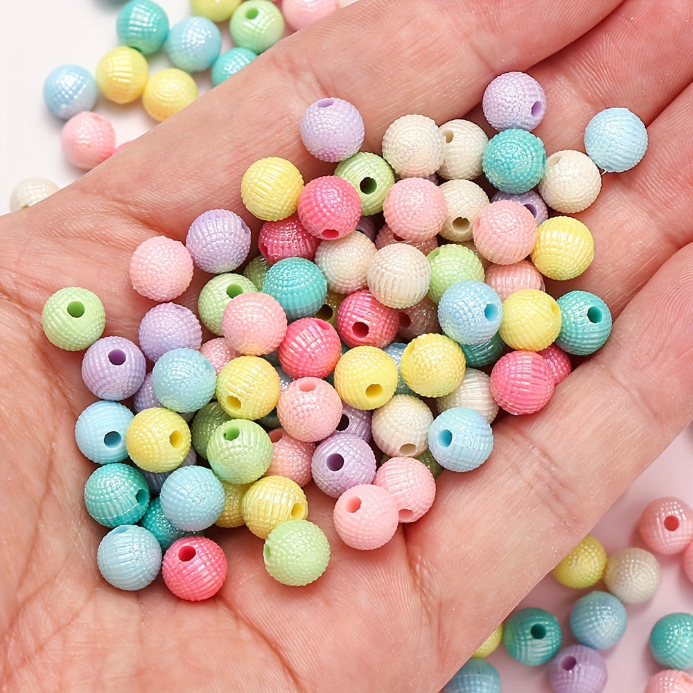 50-100pcs 8/10mm Acrylic Spacer Beads Loose Macarone Jewelry Beads