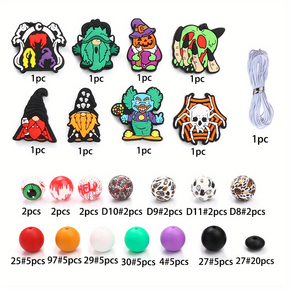 72-Piece Halloween Silicone Bead Set