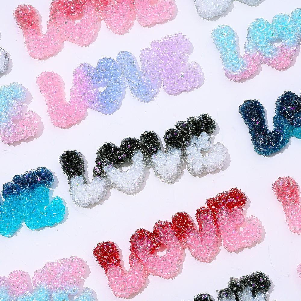 Glow LOVE Resin Letter Patches