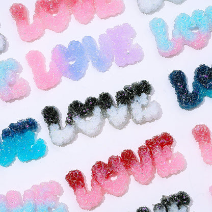 Glow LOVE Resin Letter Patches