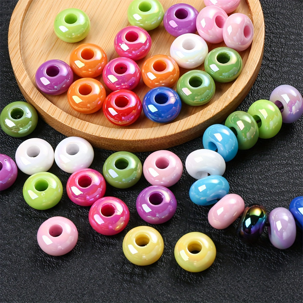 20PCS 8×14mm Colorful Flat Round Acrylic Spacer Beads