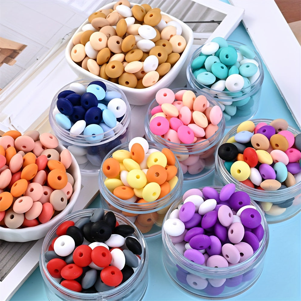 Frosted Flat Silicone Spacer Beads
