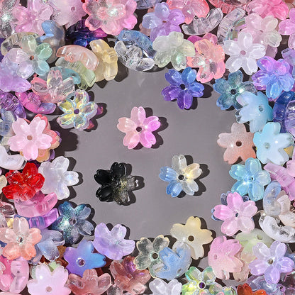 Gradient Sakura Glass Flower Beads