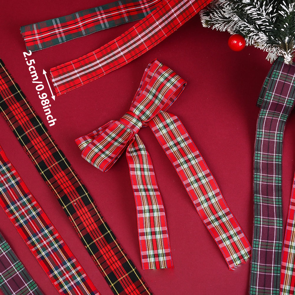 Christmas Plaid Polyester Ribbon