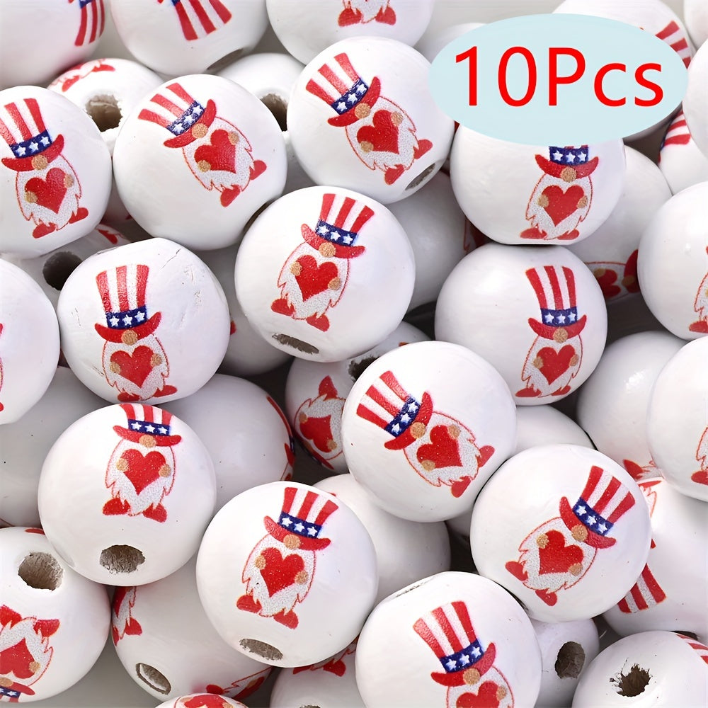 Patriotic Wooden Beads