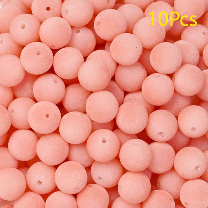 Frosted Round Acrylic Beads