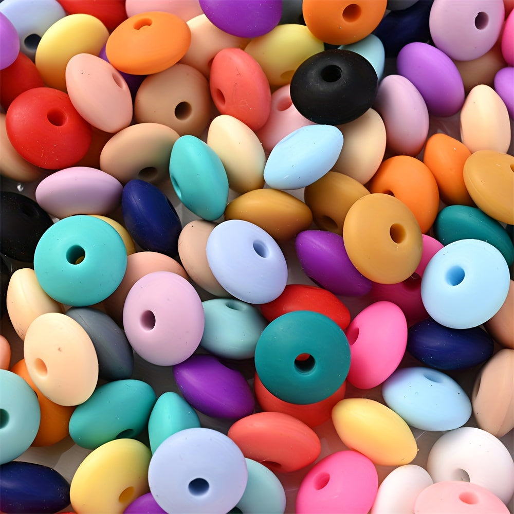 Frosted Flat Silicone Spacer Beads
