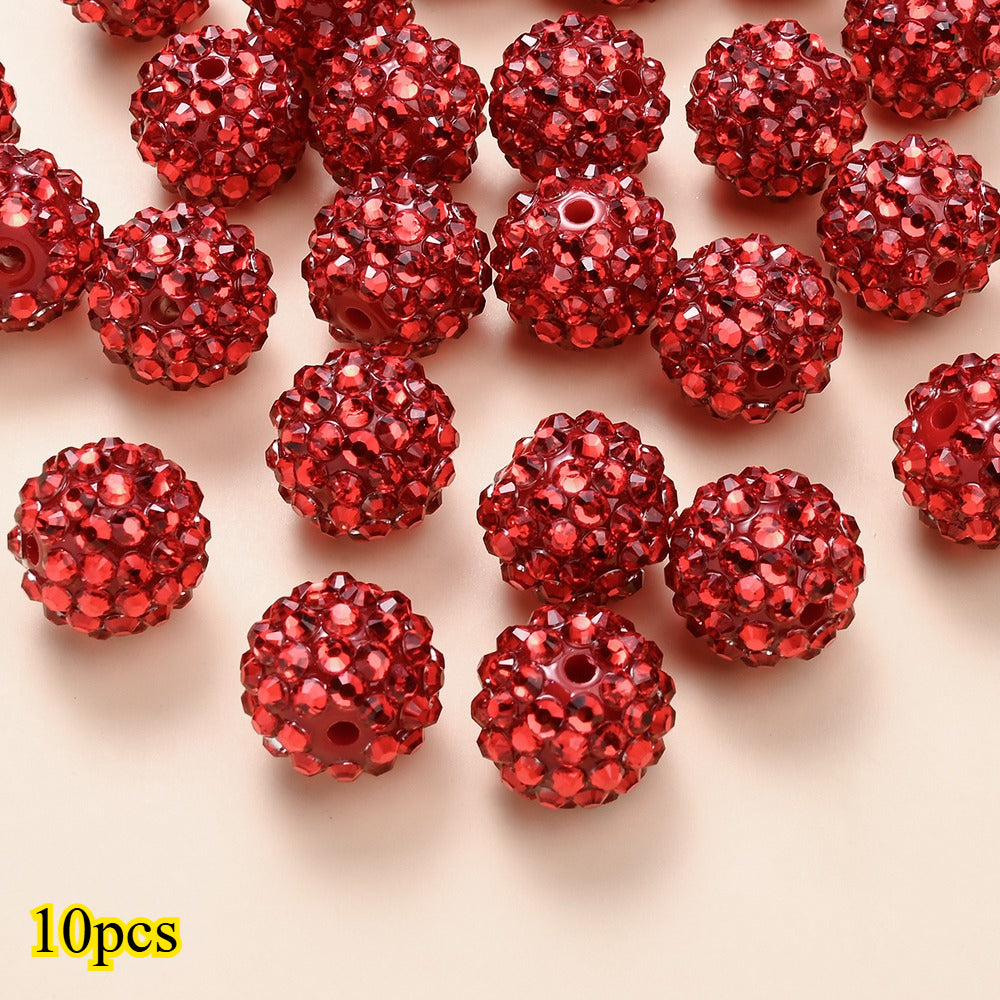 10pcs/set 16mm Random Resin Bayberry Ball Rhinestone Beads