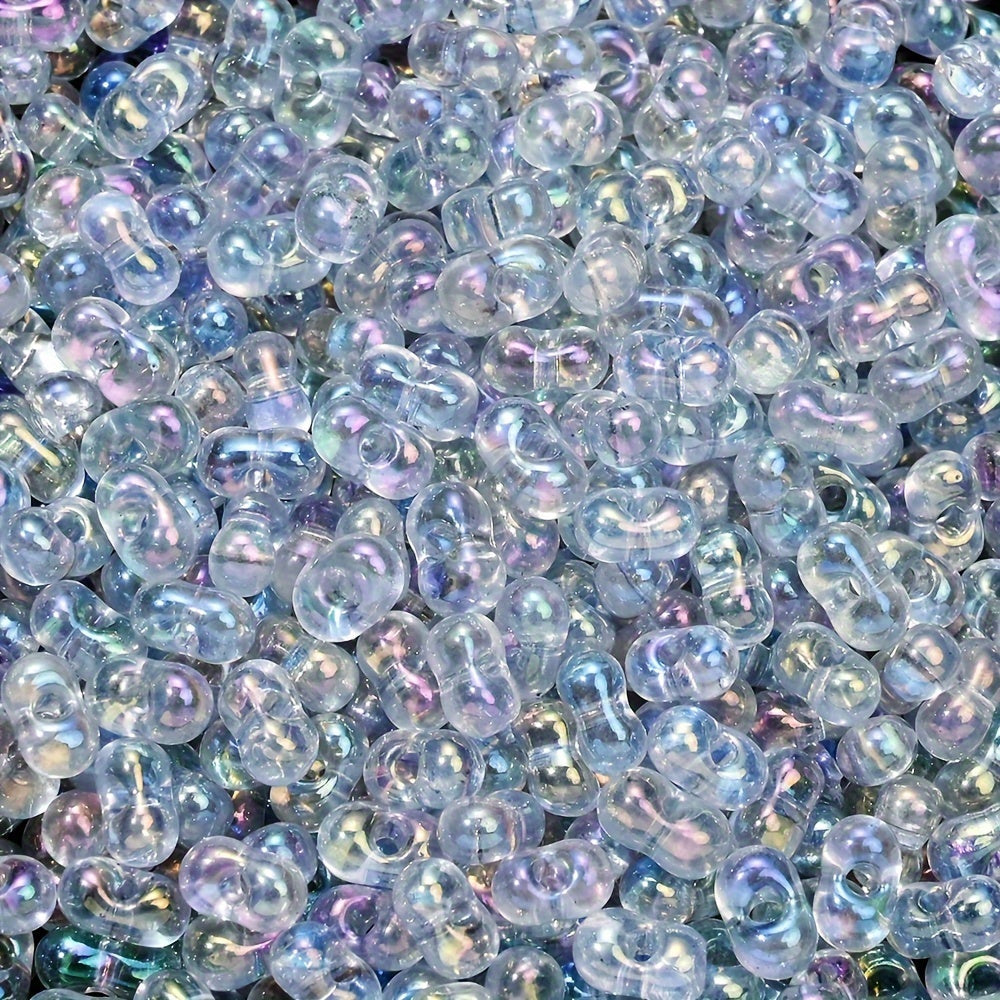 Rainbow Glass Rice Spacer Beads