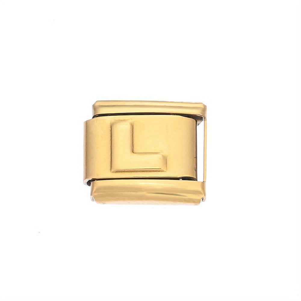 Golden Alphabet Alloy Bracelet Module