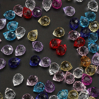 8x10 mm Glitter Strawberry Faceted Glass Beads