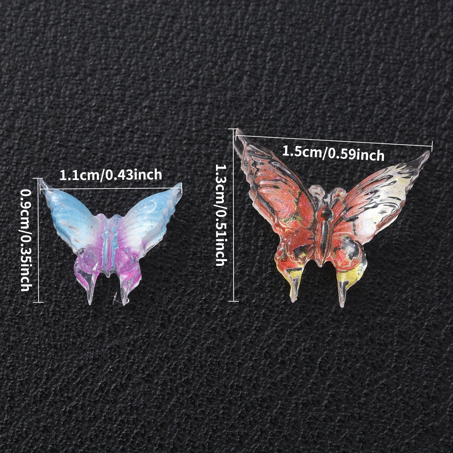 Shiny Resin Butterfly Flatback Beads