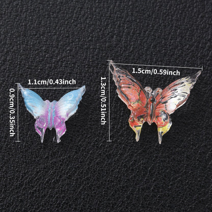 Shiny Resin Butterfly Flatback Beads