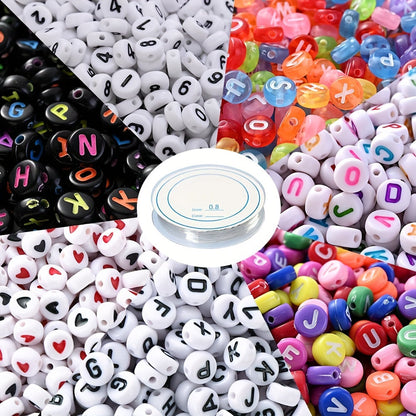Mixed Acrylic Letter Beads Set