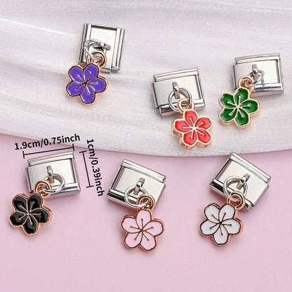 Cherry Blossom Module Bracelet Pendant Charms