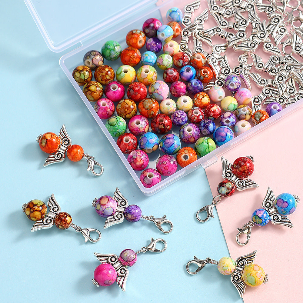 Retro Acrylic Round Bead Set with Tool Accessories