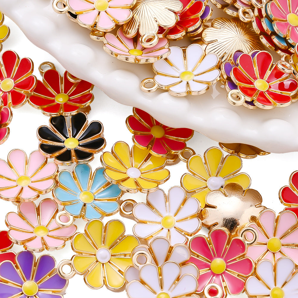 Colorful Daisy Flower Pendant Charms