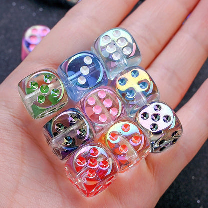 Clear Dice Shape Acrylic Beads