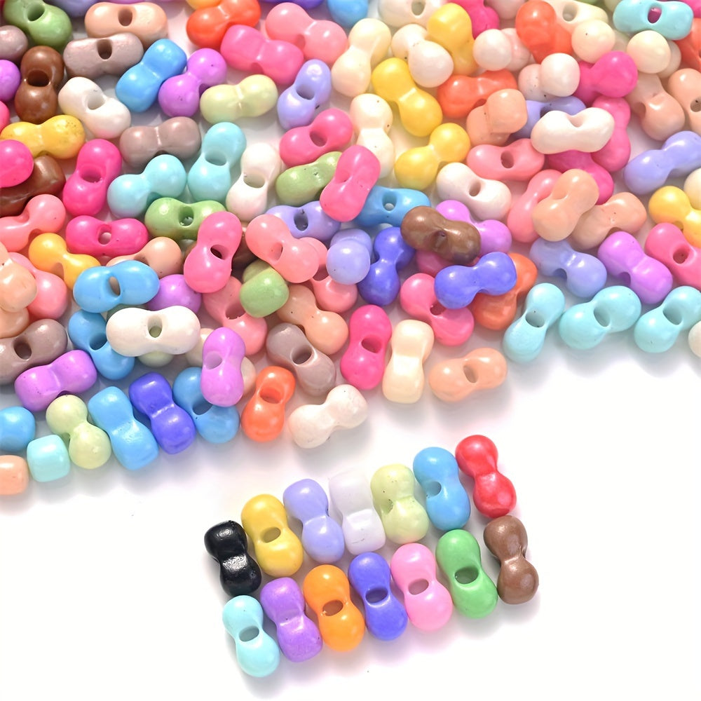200PCS 3×6mm Mini Colorful Peanut Spacer Beads