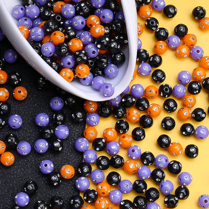 1000PCS 8mm Halloween Rhinestone Acrylic Bead Set