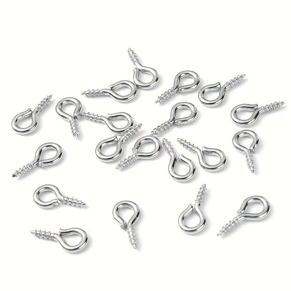 100PCS 4×8mm Mini Metal Eye Pins for Jewelry Making