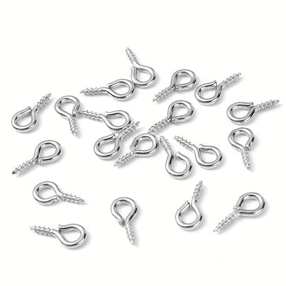 100PCS 4×8mm Mini Metal Eye Pins for Jewelry Making