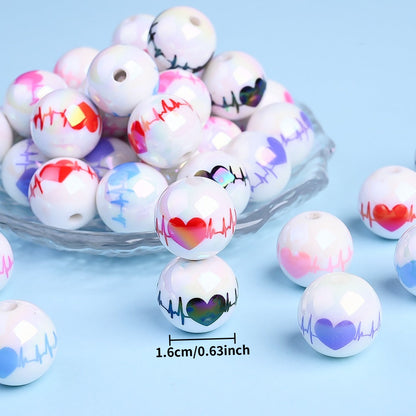Colorful Heart Acrylic Beads