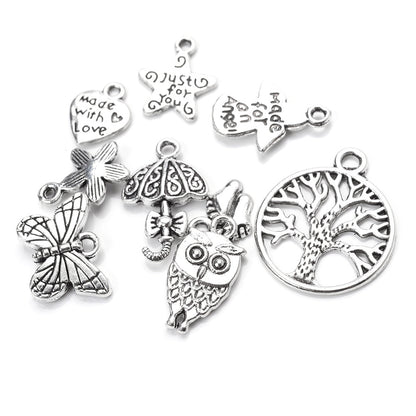 Vintage Silver Charm Beads Set