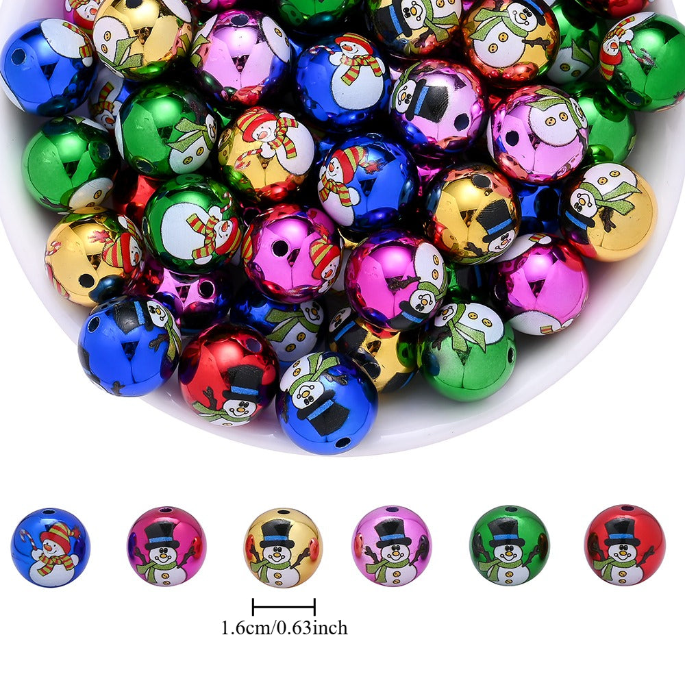 Christmas Acrylic Santa Claus Beads