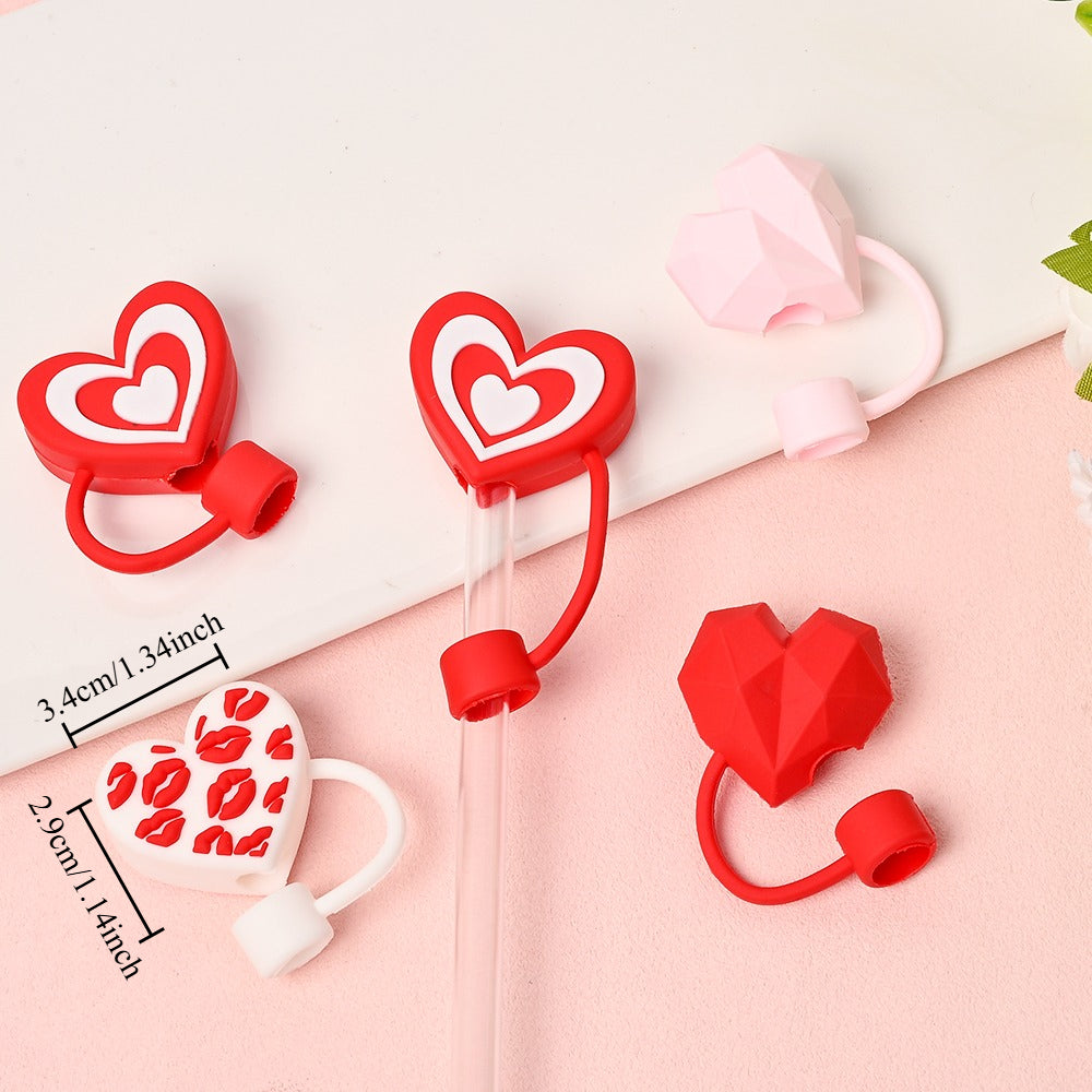 29x34 mm PVC Love Straw Caps